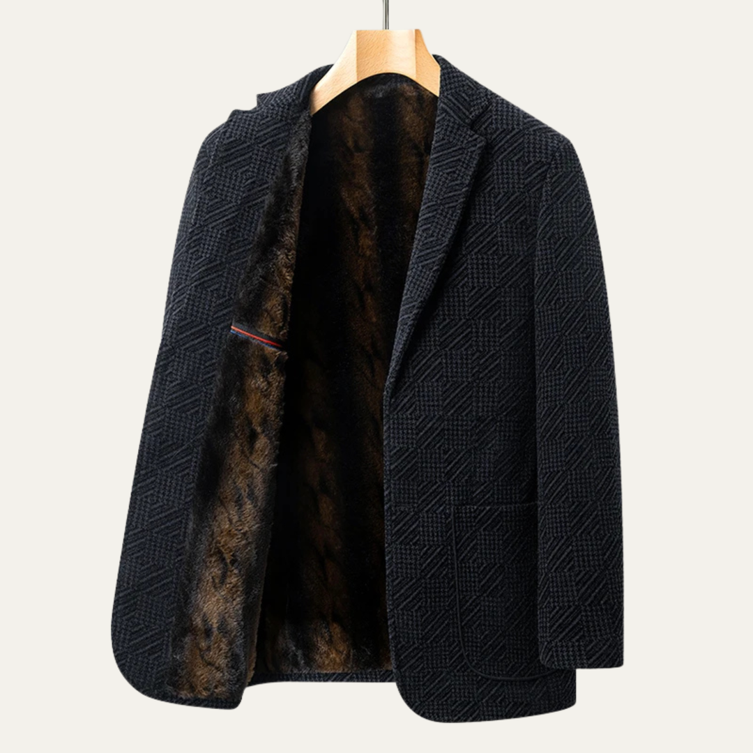 Freja Andersen | Herre business chenille vinter blazer med blødt foer