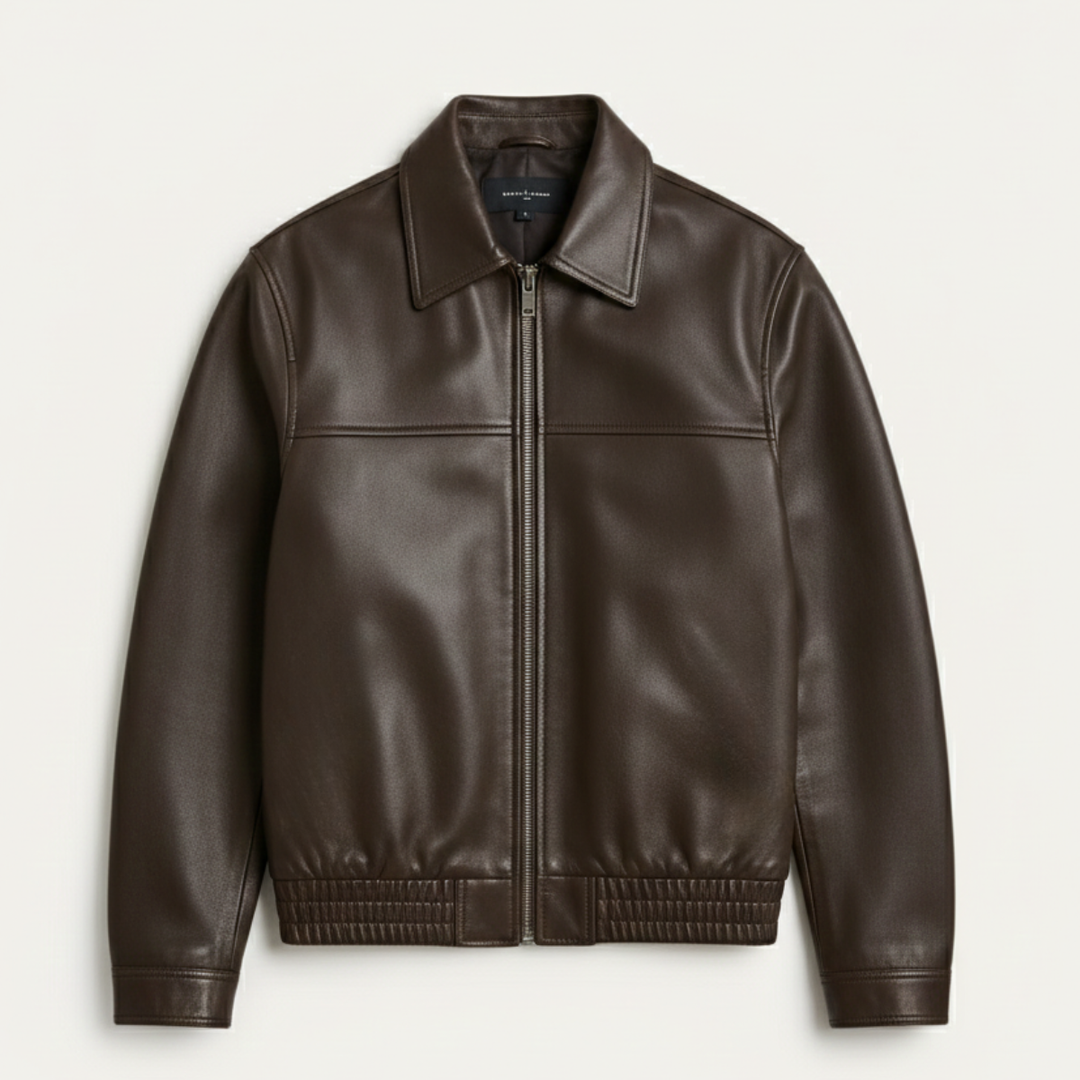 Freja Andersen | Herre klassisk Zip Biker læder jakke