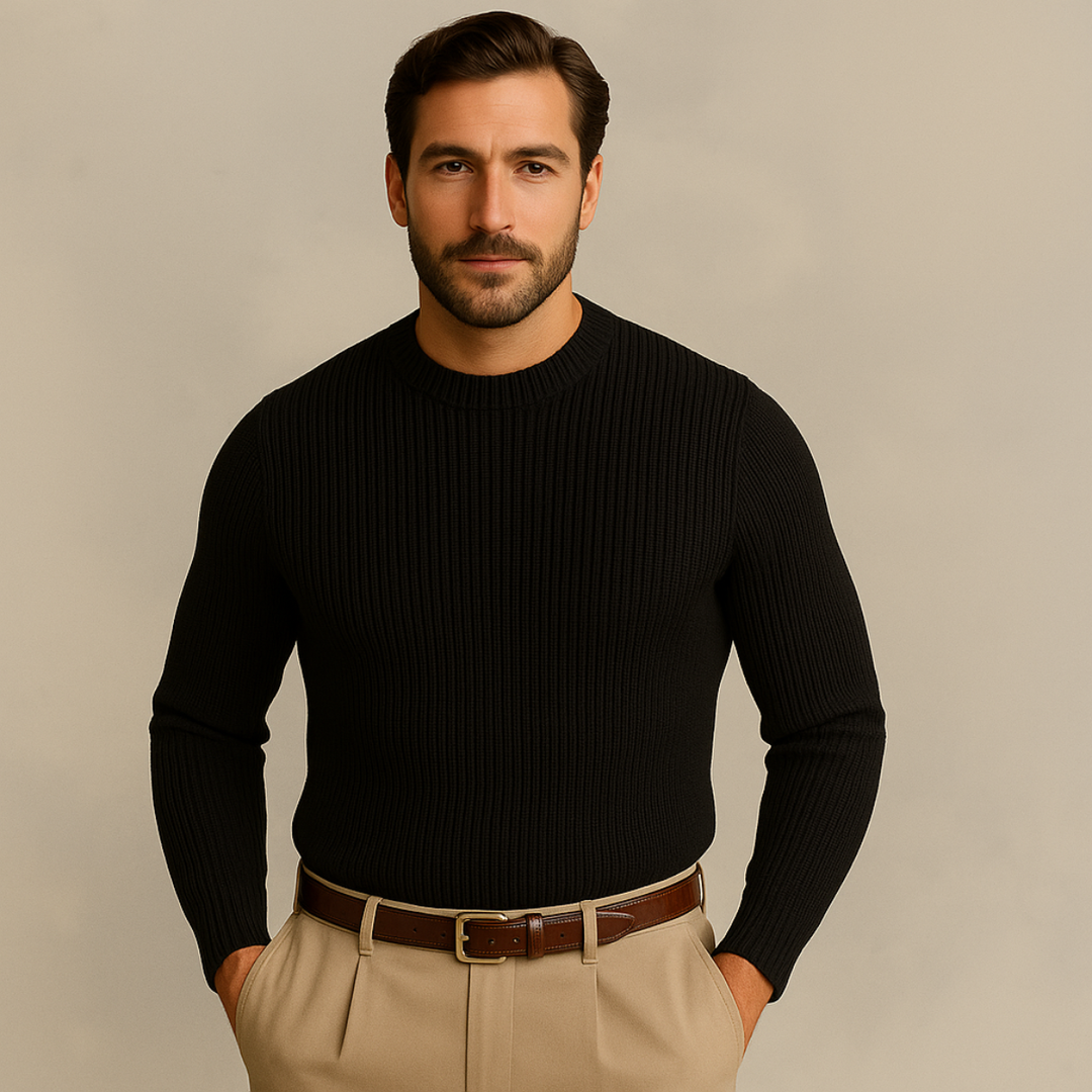 Tokyo merino uld Ribbed O Neck trøje