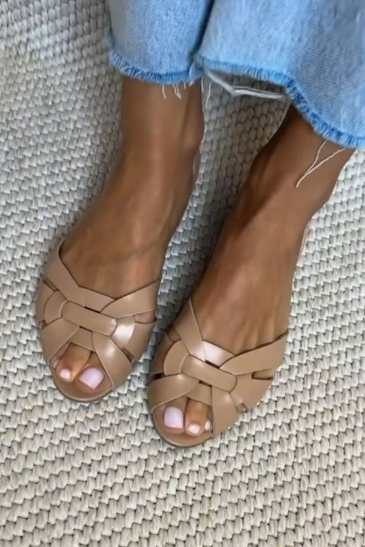 Serafina | Naturfarvede flettede sandaler