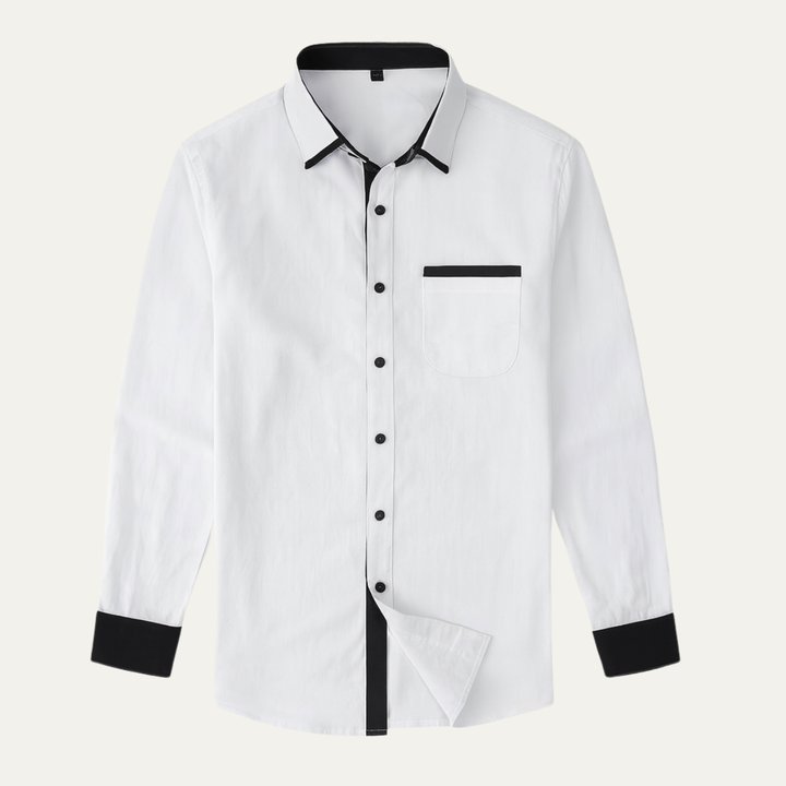 Freja Andersen | Herre afslappet Contrast Trim knaplukning skjorte