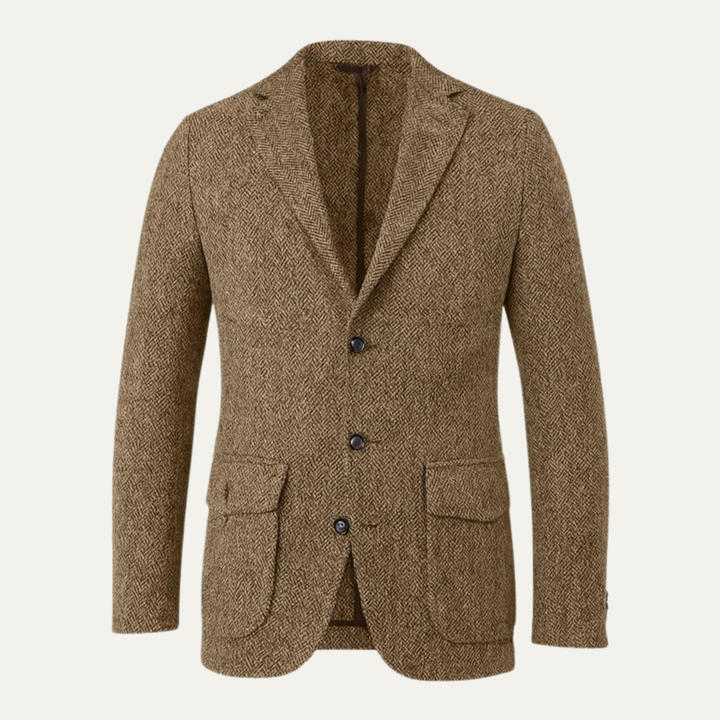 Freja Andersen | Herre enkeltknappet uld sildeben tweed blazer