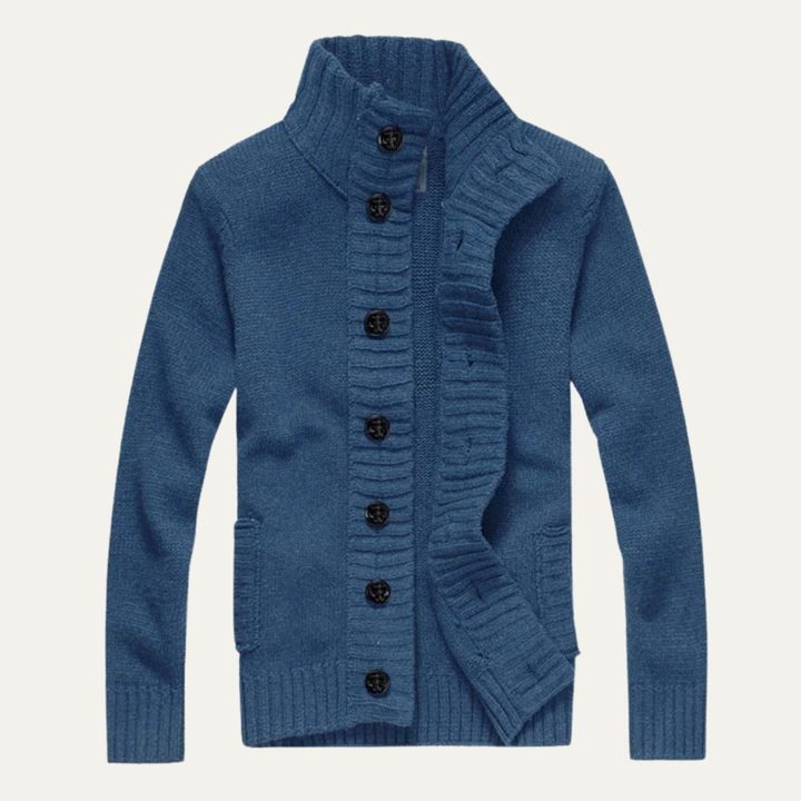 Athens | Herre vinter Front knap stående krave strik cardigan