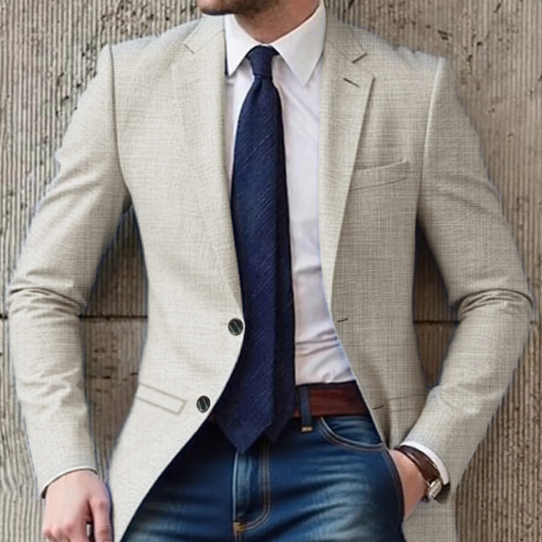 Freja Andersen | Herre stilren afslappet slim fit bomuld blazer