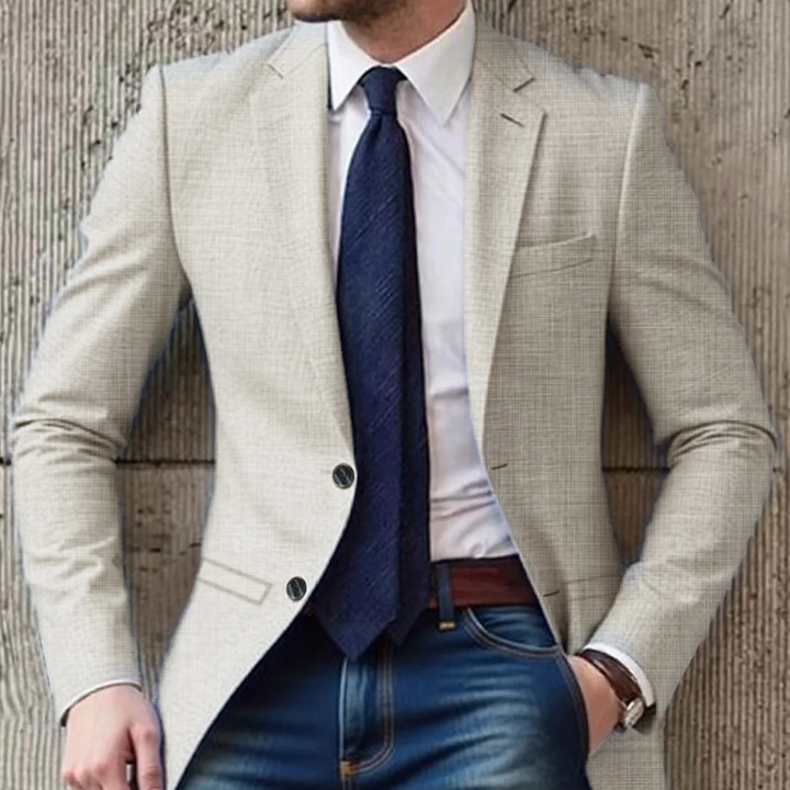 Freja Andersen | Herre stilren afslappet slim fit bomuld blazer
