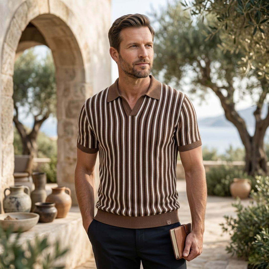 Freja Andersen | Herre strik stilren poloshirt