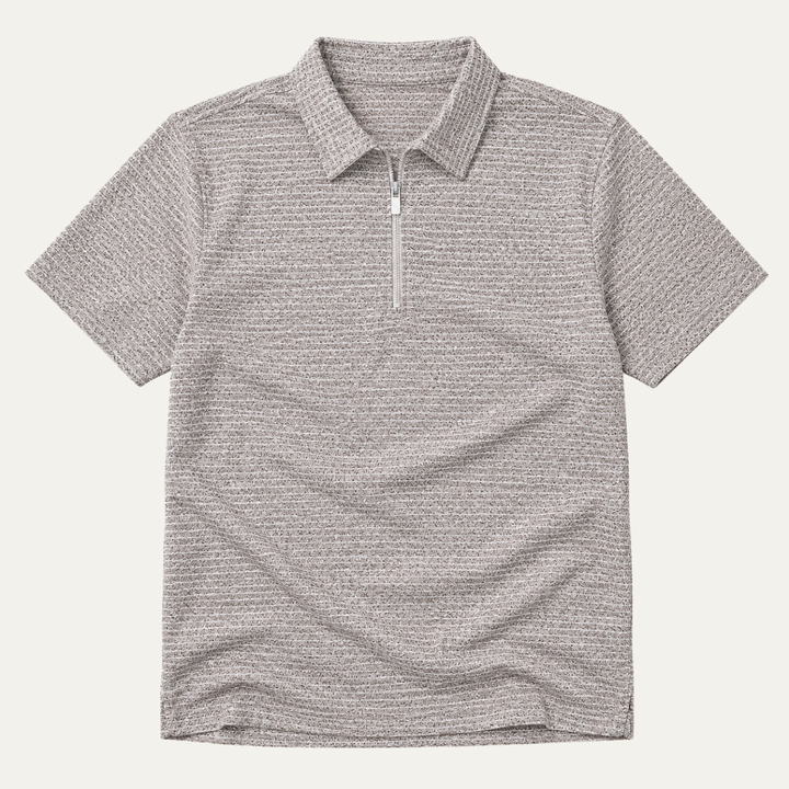 Freja Andersen | Herre Waffle strik halv lynlås poloshirt