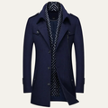 Freja Andersen | Herre uldblanding lang trenchcoat med Lapel krave