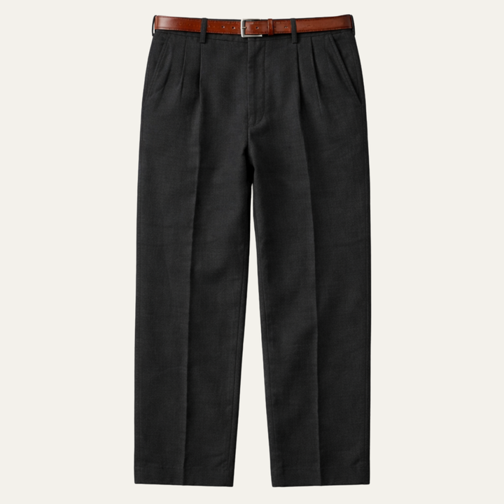 Freja Andersen | Herre vintage afslappet plisserede Straight bukser