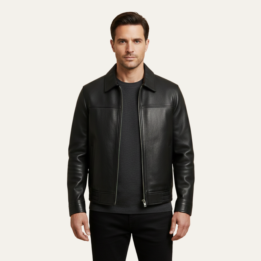 Freja Andersen | Herre klassisk Zip Biker læder jakke