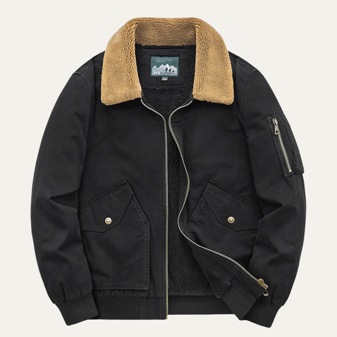 Freja Andersen | Herre varm sherpa Lined bomberjakke