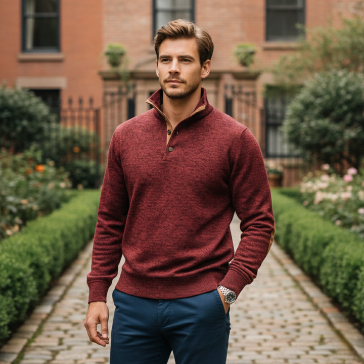 Tarvisio | Herre strikket Heritage trøje med Elbow Patches