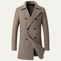 Freja Andersen | Herre vintage dobbeltknappet uld vinter frakke med Lapel