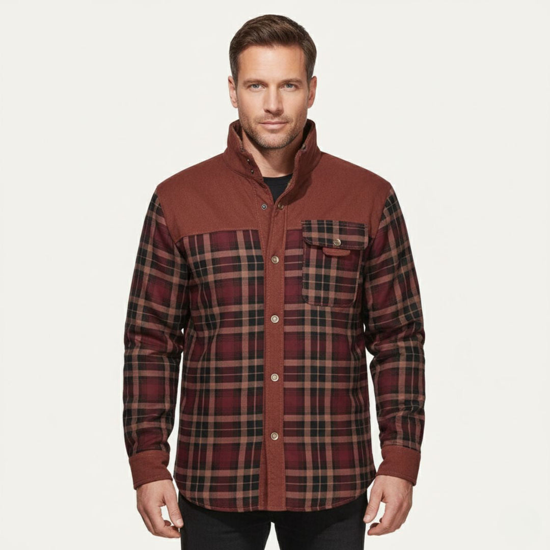 Freja Andersen | Herre varm vinter Plaid Check jakke