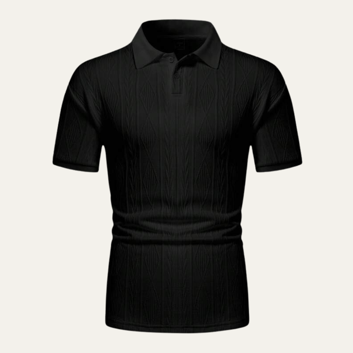 Freja Andersen | Herre tekstureret knaplukning afslappet poloshirt