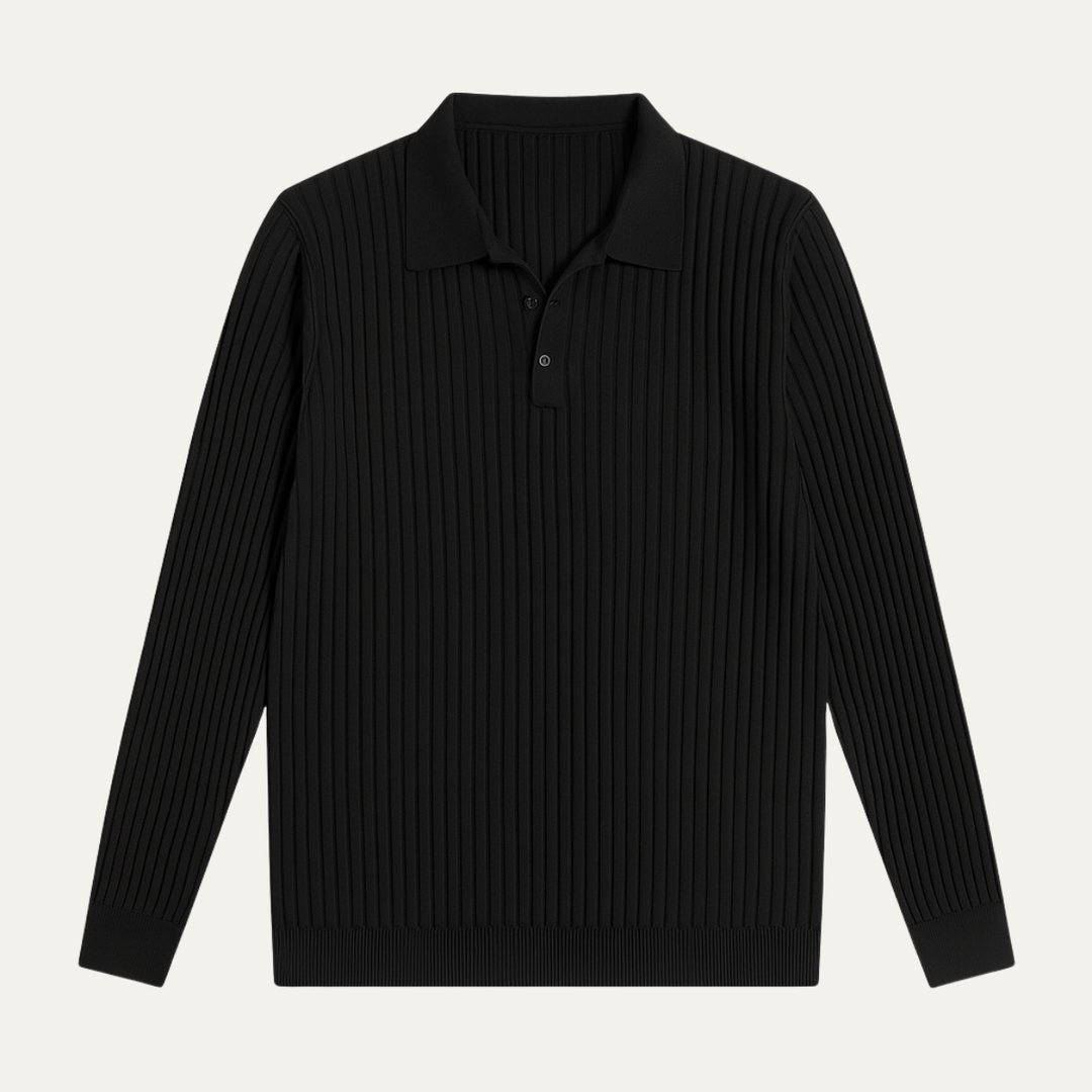 Freja Andersen | Herre Ribbed strikket poloshirt
