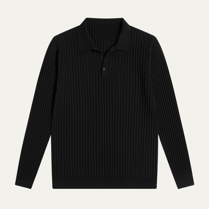 Freja Andersen | Herre Ribbed strikket poloshirt