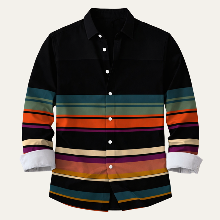 Freja Andersen | Herre moderne farveblok stribet trendy skjorte