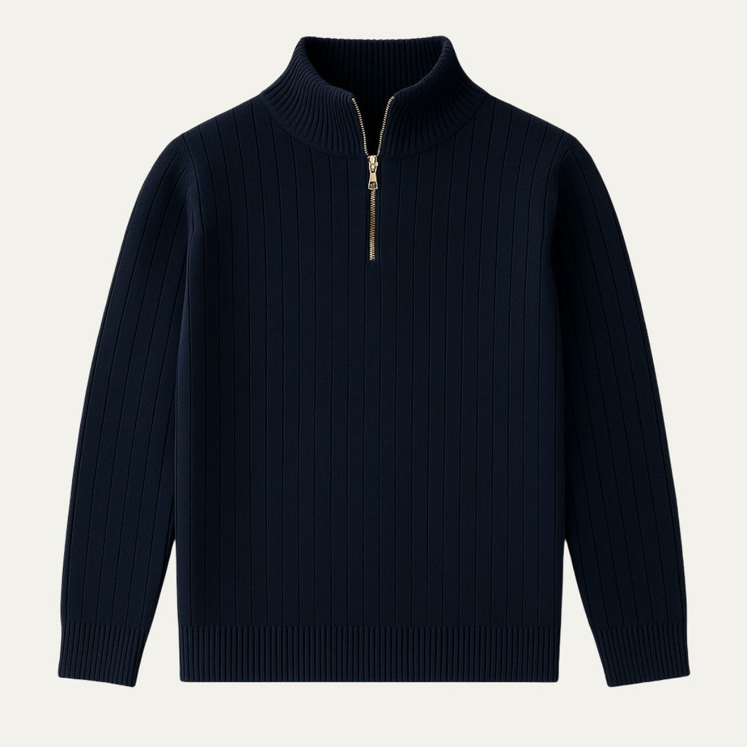 Ashford Ribbed halv lynlås trøje til mænd