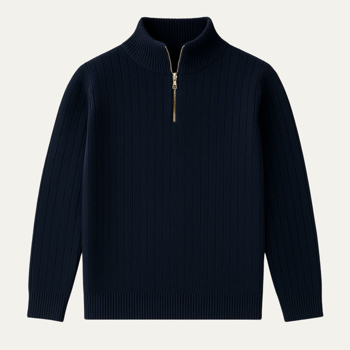 Ashford Ribbed halv lynlås trøje til mænd