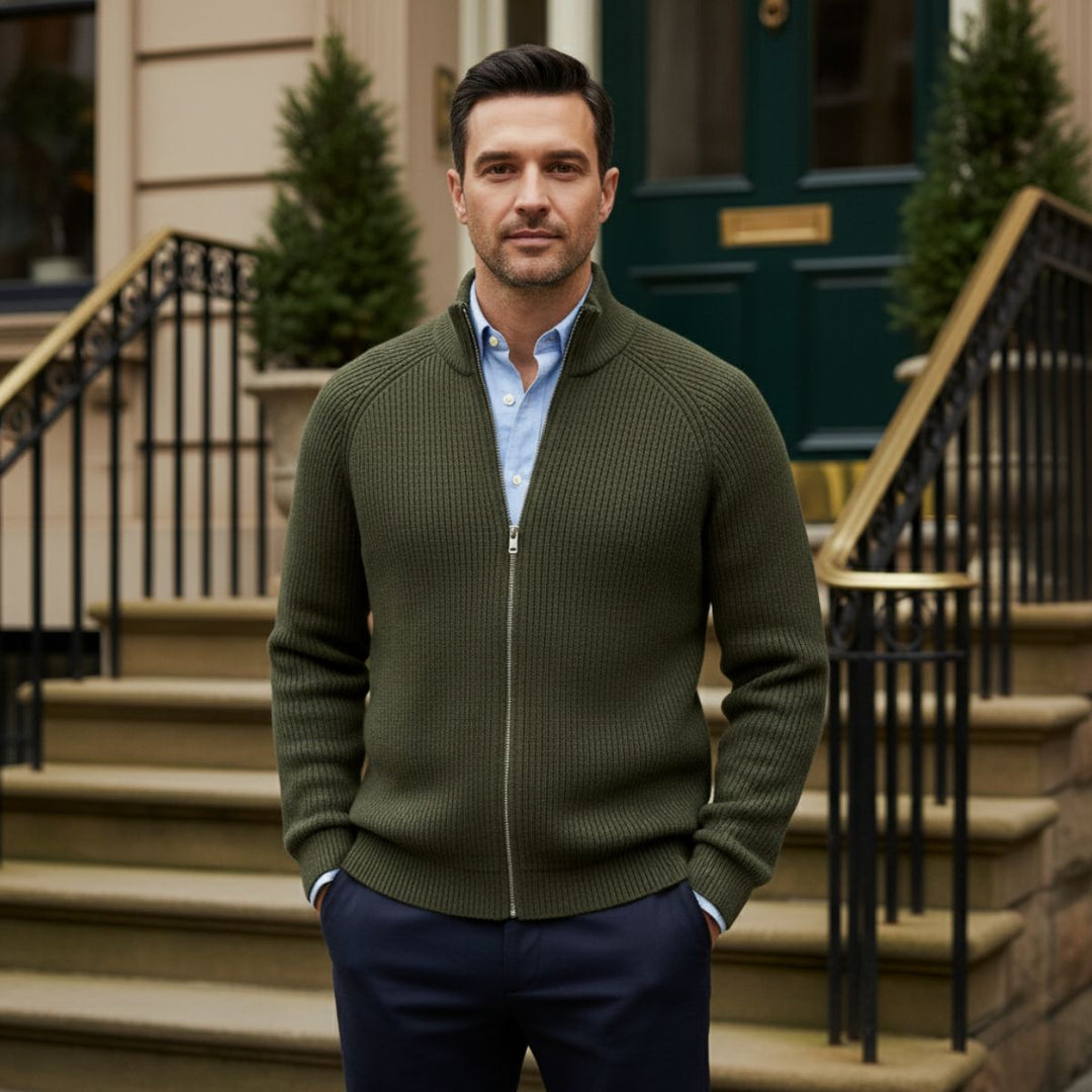 Richmond | Herre Elegant merino uld Zip Up cardigan