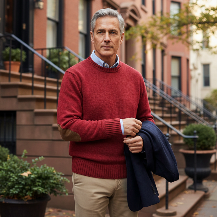 Briarwood | Herre Oversized strik trøje med Elbow Patches