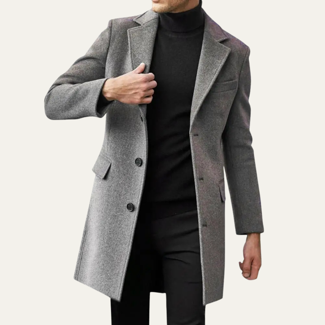 Freja Andersen | Herre enkeltknappet uldblanding Overcoat