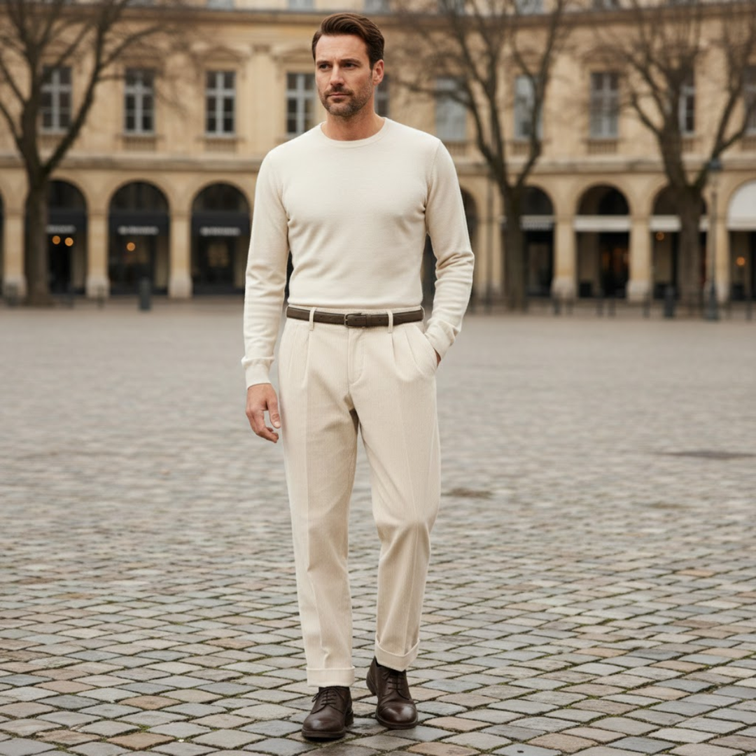 Timberwood | Herre høj talje plisserede Straight Leg Formal bukser