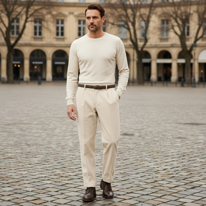 Timberwood | Herre høj talje plisserede Straight Leg Formal bukser