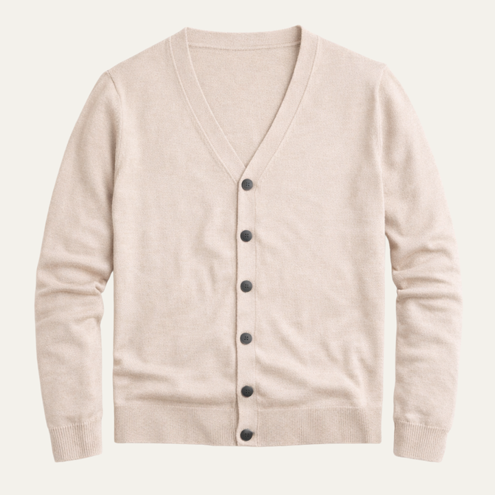 herre V-hals slim fit strik cardigan