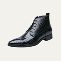 Stromboli | Herre Crocodile Pattern læder Ankle støvler | sort