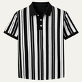 Freja Andersen | Herre stribet strik poloshirt