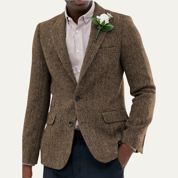 Freja Andersen | Herre klassisk uld sildeben tweed blazer