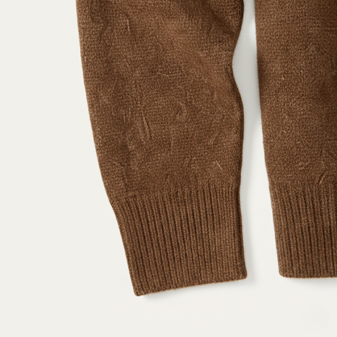Freja Andersen | Herre trendy blød strik polo kashmir trøje