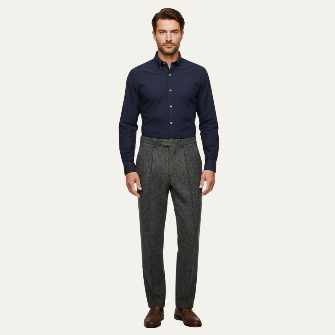 Bridgecrest | Herre High Waisted sildeben Retro tweed uld bukser