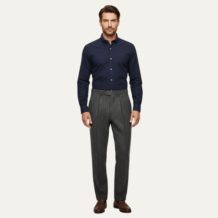 Bridgecrest | Herre High Waisted sildeben Retro tweed uld bukser