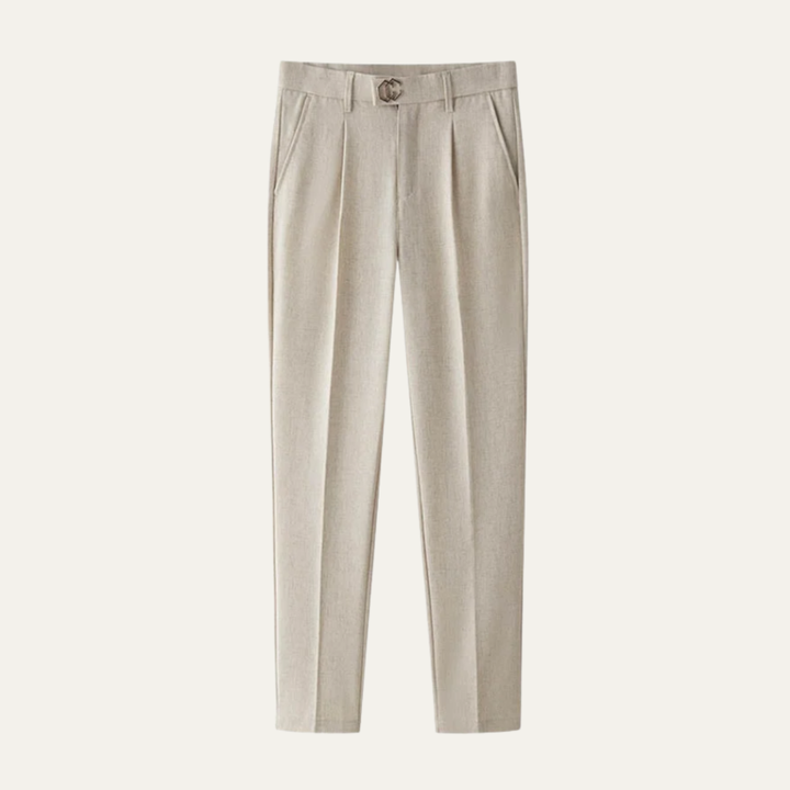 Freja Andersen | Herre slim fit plisserede hør pæne bukser