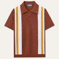 Freja Andersen | Herre retro stribet strik afslappet poloshirt