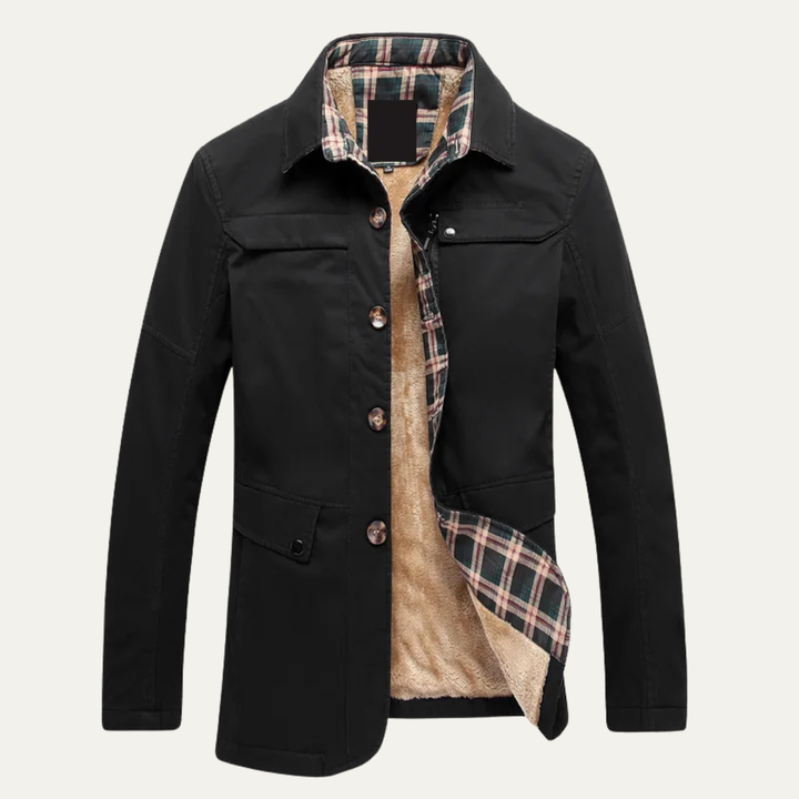 Freja Andersen | Herre fleeceforet jakke med varm Plaid Lining