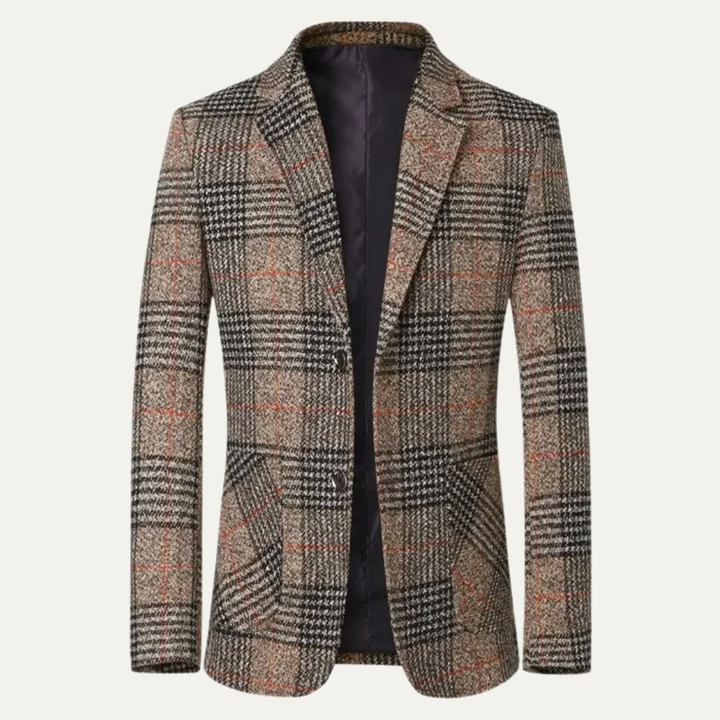 Freja Andersen | Herre slim fit Check Plaid tweed blazersæt