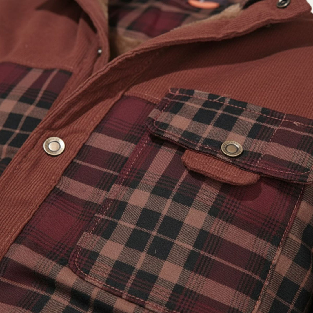 Freja Andersen | Herre varm vinter Plaid Check jakke