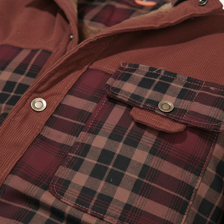 Freja Andersen | Herre varm vinter Plaid Check jakke