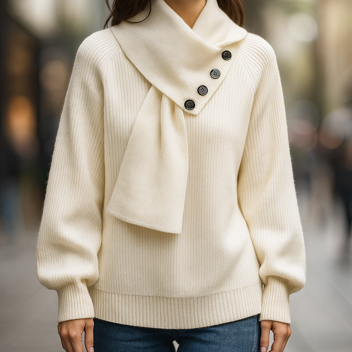 Arielle | Hyggelig sweater med halstørklæde — 6