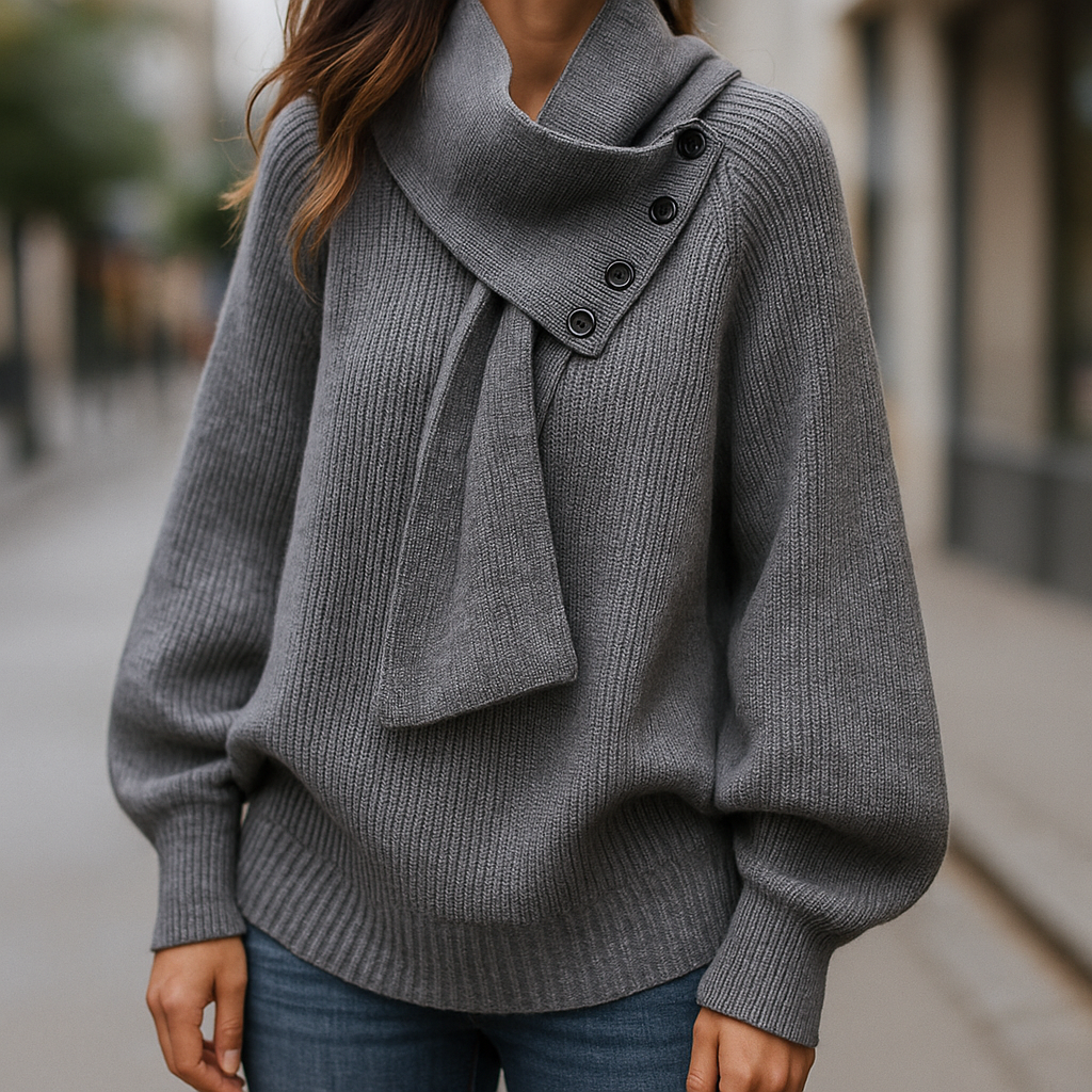 Imogen™ | Hyggelig sweater med halstørklæde — 7