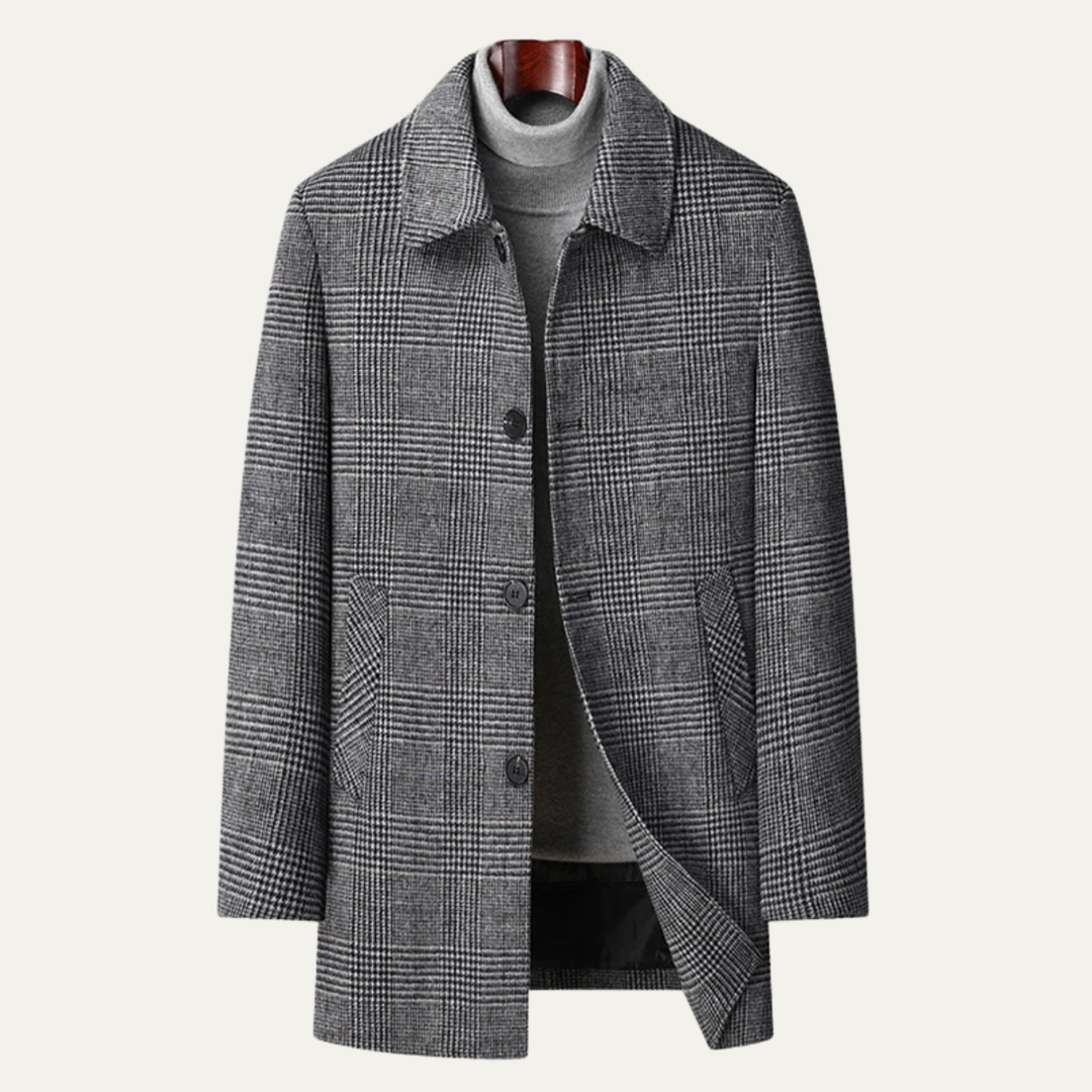 Freja Andersen | Herre vinter mellemlang uld Down Overcoat