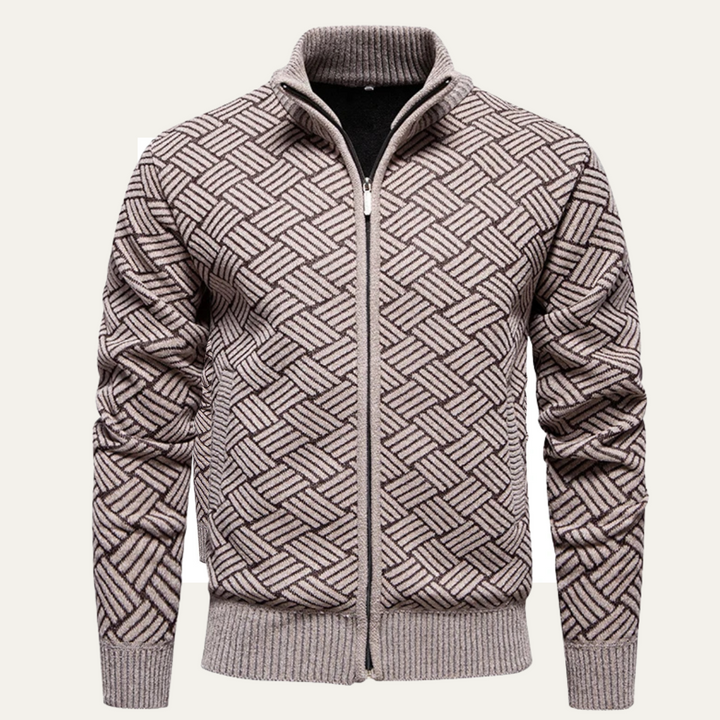 Freja Andersen | Herre tekstureret strik stilren afslappet varm cardigan