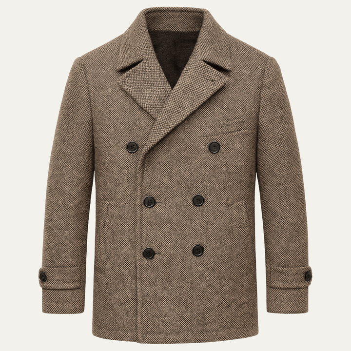 Freja Andersen | Herre dobbeltknappet uld sildeben blazer - brun