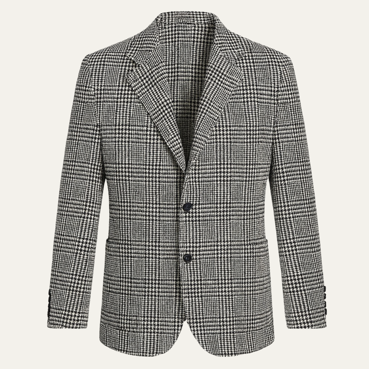 Freja Andersen | Herre Houndstooth klassisk slim fit Checked blazer
