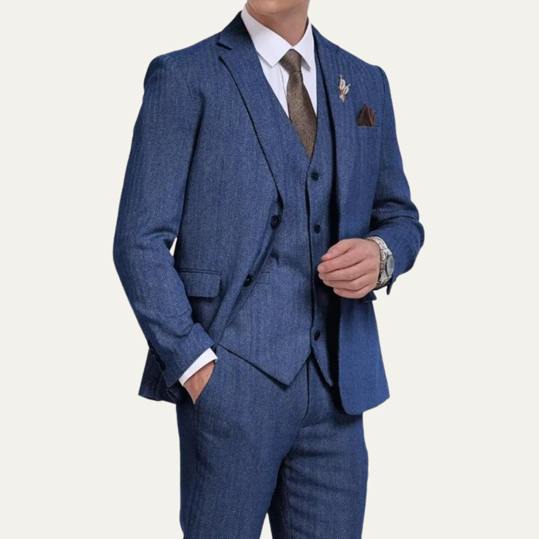 Freja Andersen | Herre tweed 3 Piece jakkesæt - Retro slim fit Waistcoat sæt