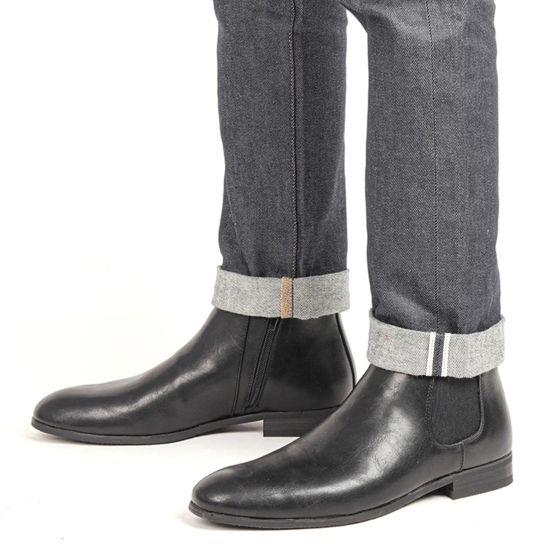 Agrigento | Herre Chelsea læder Ankle støvler med Elastic Side Panels